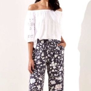 LOFT NWT White Lace Sleeve Off Shoulder Top XS